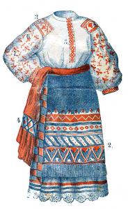 Общий вид украинского женского костюма